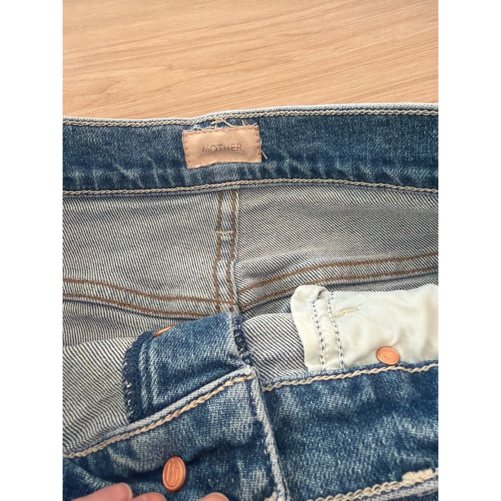 Mother The Stunner Ankle Fray Jeans Crate Digger Blue High Rise Skinny Size 29 - Picture 2 of 8